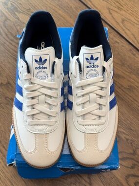 Adidas Samba OG White Royal Blue Night Indigo JH5632-Mens Size 8.5 or Womans 9.5